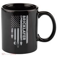 Bricklayer USA Flag America Brick Masonry 11oz C Handle Ceramic Mug thumb 0