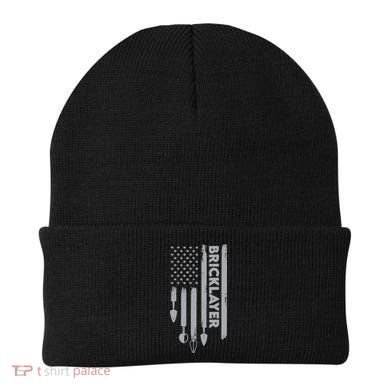 Bricklayer USA Flag America Brick Masonry Beanie