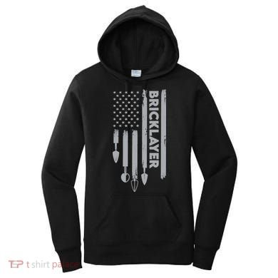 Bricklayer USA Flag America Brick Masonry Women's Hoodie