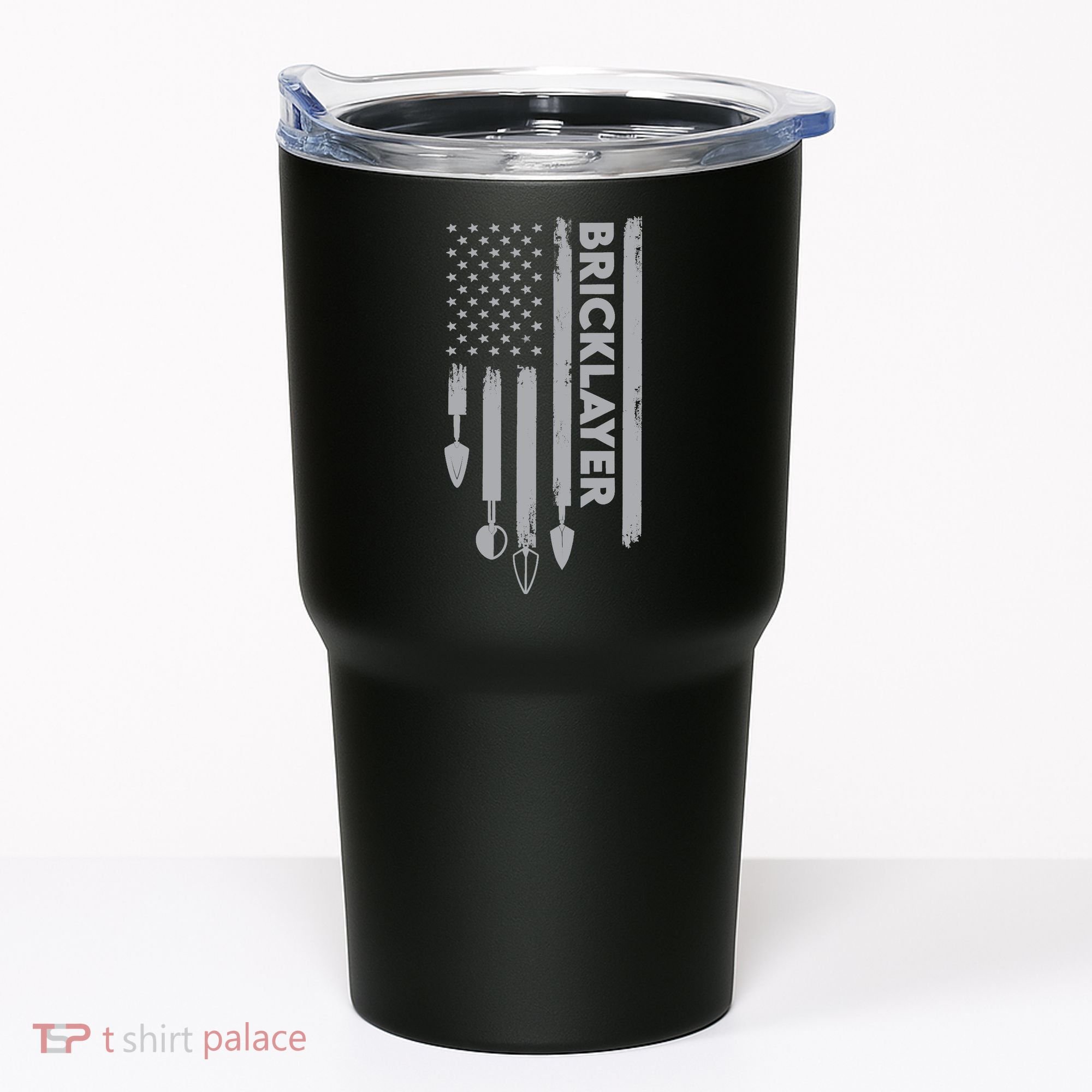Bricklayer USA Flag America Brick Masonry Tumbler