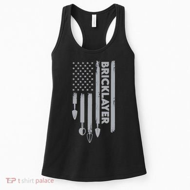 Bricklayer USA Flag America Brick Masonry Women's Tank Top