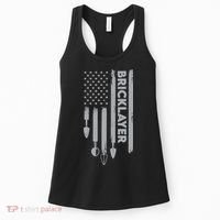 Bricklayer USA Flag America Brick Masonry Women's Tank Top thumb 0