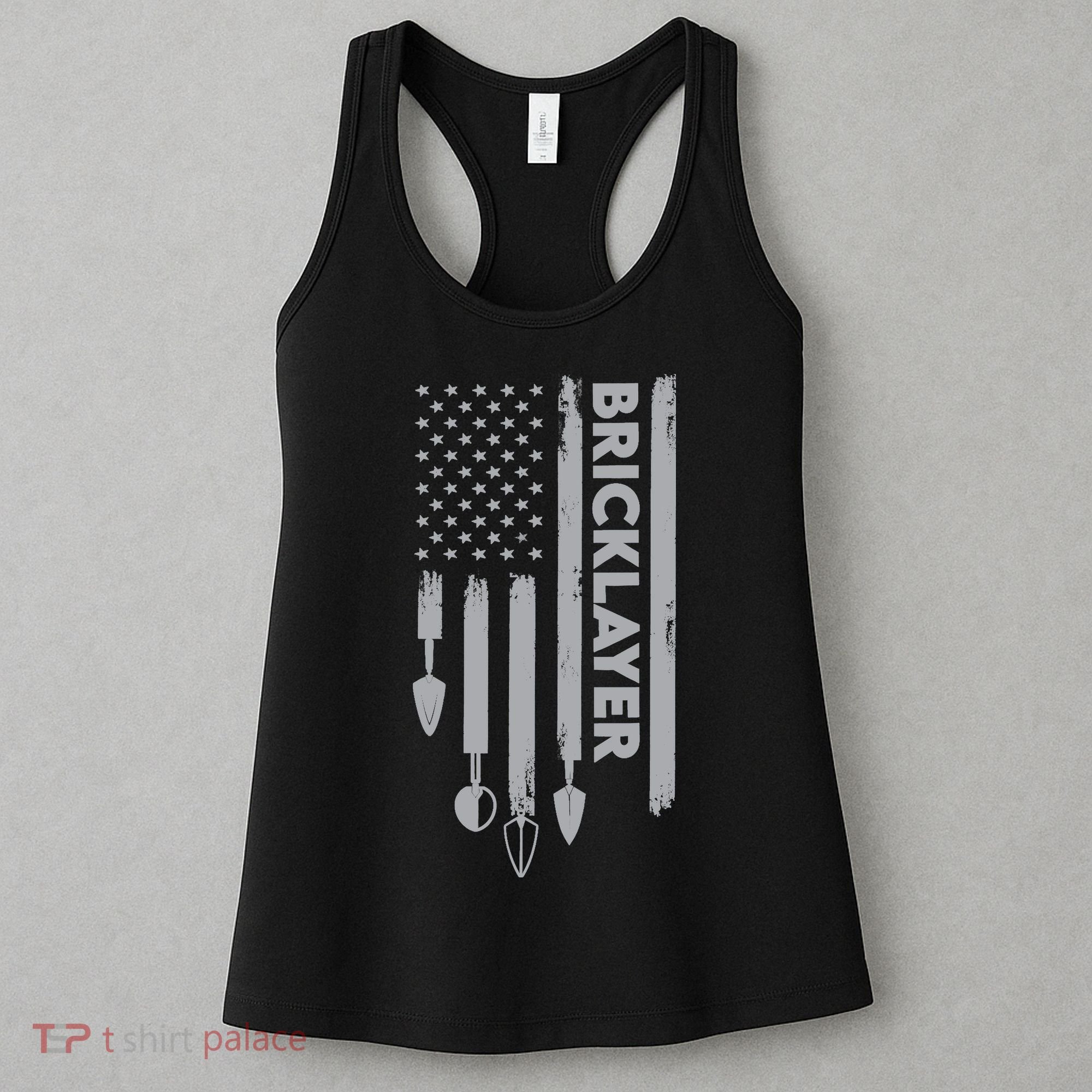 Bricklayer USA Flag America Brick Masonry Women's Tank Top