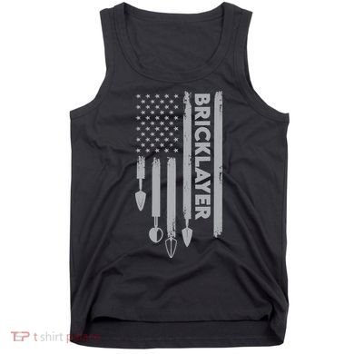 Bricklayer USA Flag America Brick Masonry Tank Top