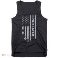 Bricklayer USA Flag America Brick Masonry Tank Top thumb 0