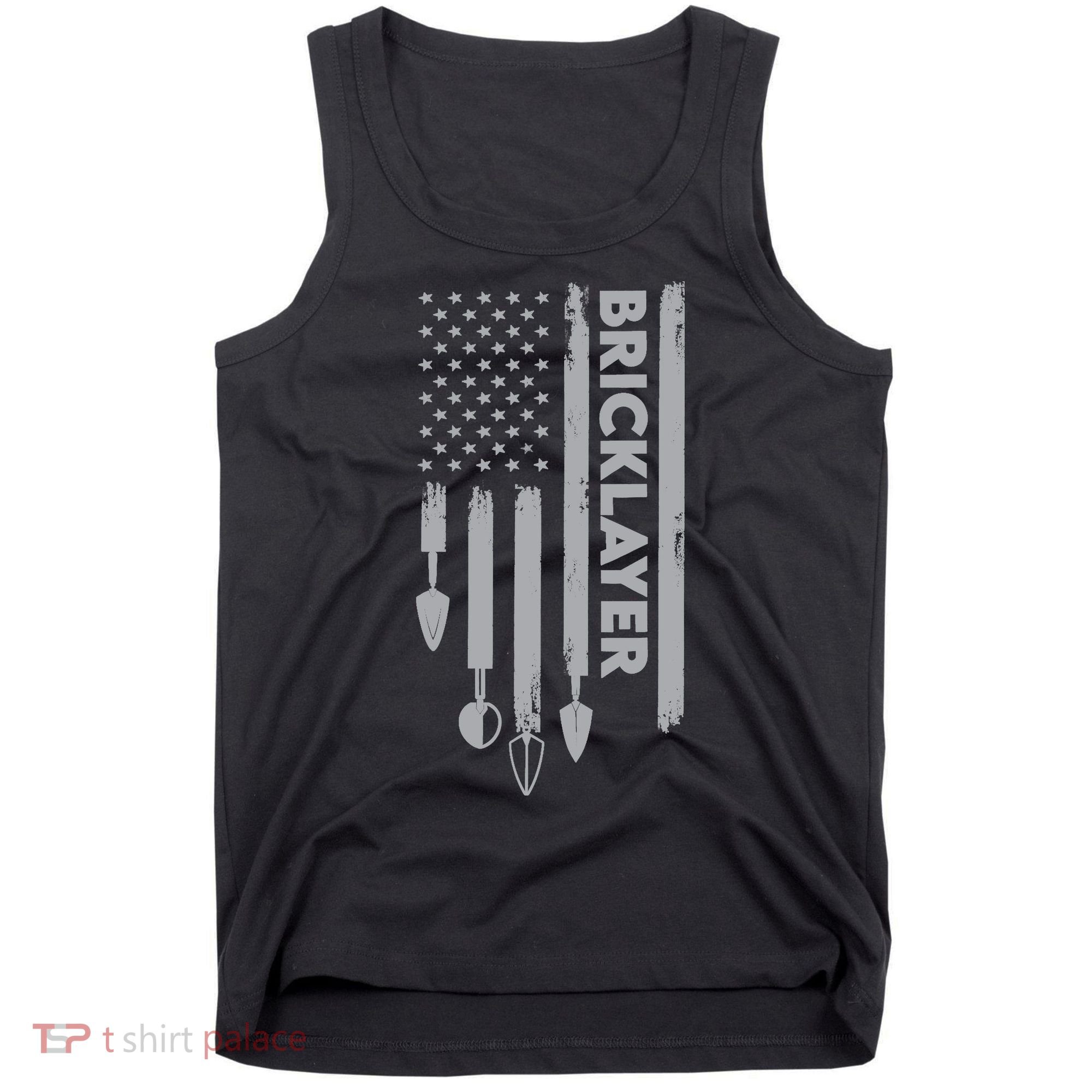 Bricklayer USA Flag America Brick Masonry Tank Top