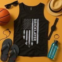 Bricklayer USA Flag America Brick Masonry Tank Top thumb 4