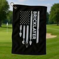 Bricklayer USA Flag America Brick Masonry Golf Towel thumb 1