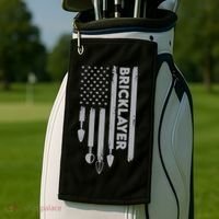 Bricklayer USA Flag America Brick Masonry Golf Towel thumb 2
