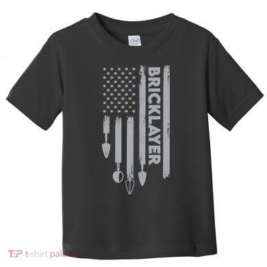 Bricklayer USA Flag America Brick Masonry Toddler T-Shirt
