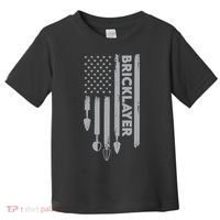 Bricklayer USA Flag America Brick Masonry Toddler T-Shirt thumb 0
