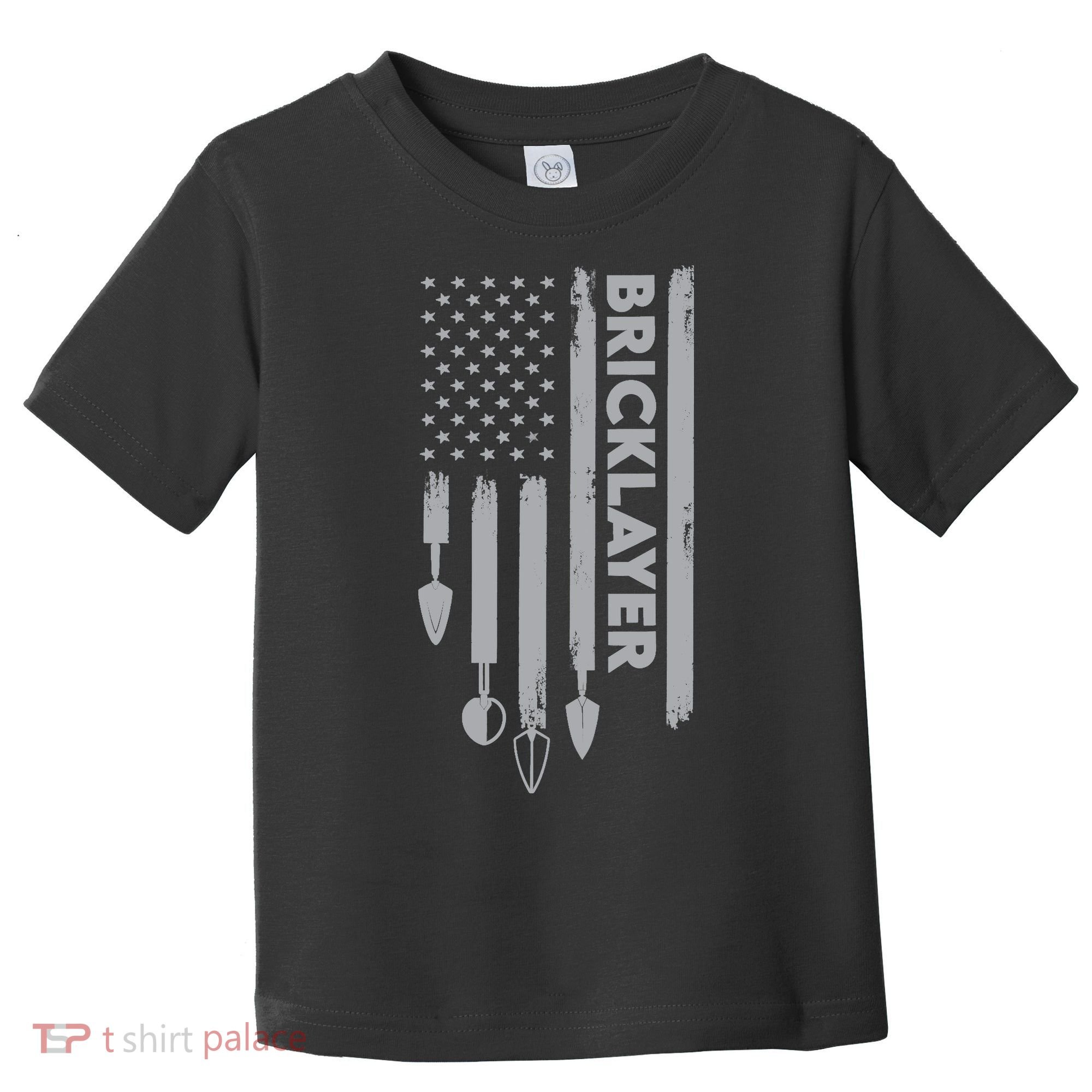 Bricklayer USA Flag America Brick Masonry Toddler T-Shirt