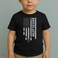 Bricklayer USA Flag America Brick Masonry Toddler T-Shirt thumb 2