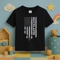 Bricklayer USA Flag America Brick Masonry Toddler T-Shirt thumb 3