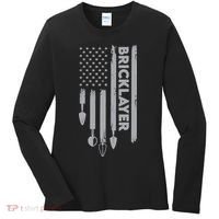 Bricklayer USA Flag America Brick Masonry Women's Long Sleeve Shirt thumb 0