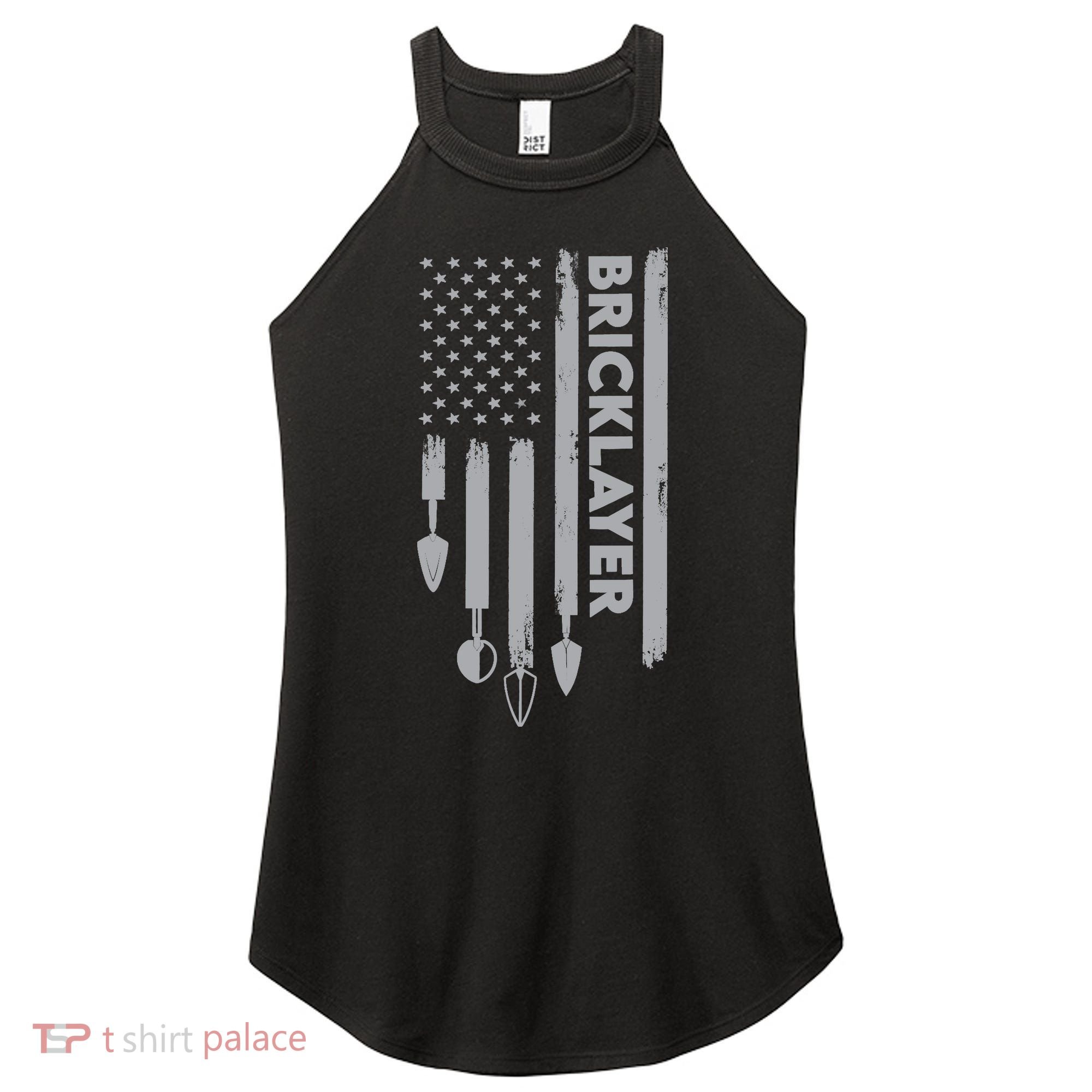 Bricklayer USA Flag America Brick Masonry Women's Perfect Tri Rocker Tank