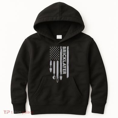 Bricklayer USA Flag America Brick Masonry Kids Hoodie