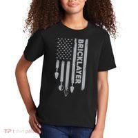 Bricklayer USA Flag America Brick Masonry Kids T-Shirt thumb 2