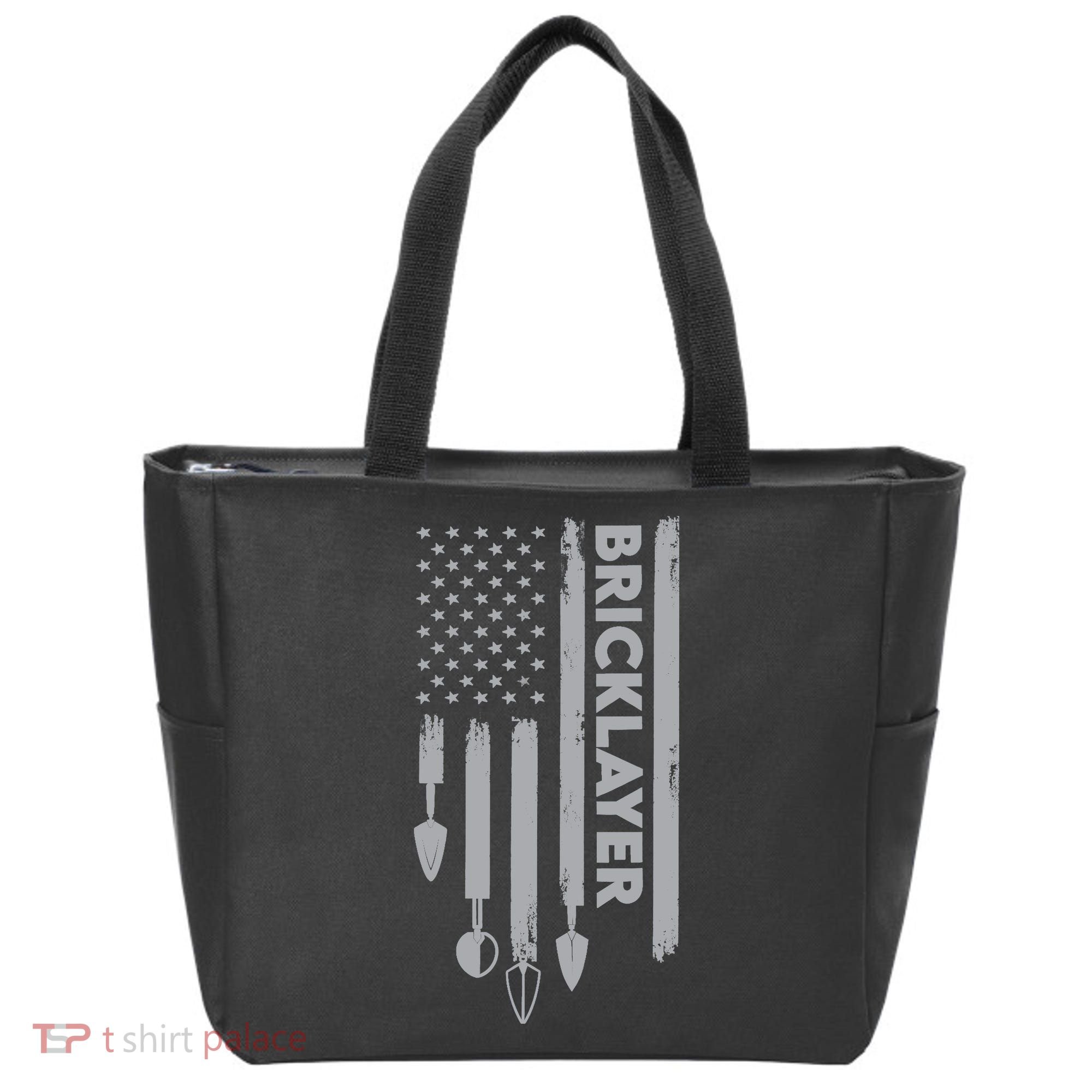 Bricklayer USA Flag America Brick Masonry Tote Bag