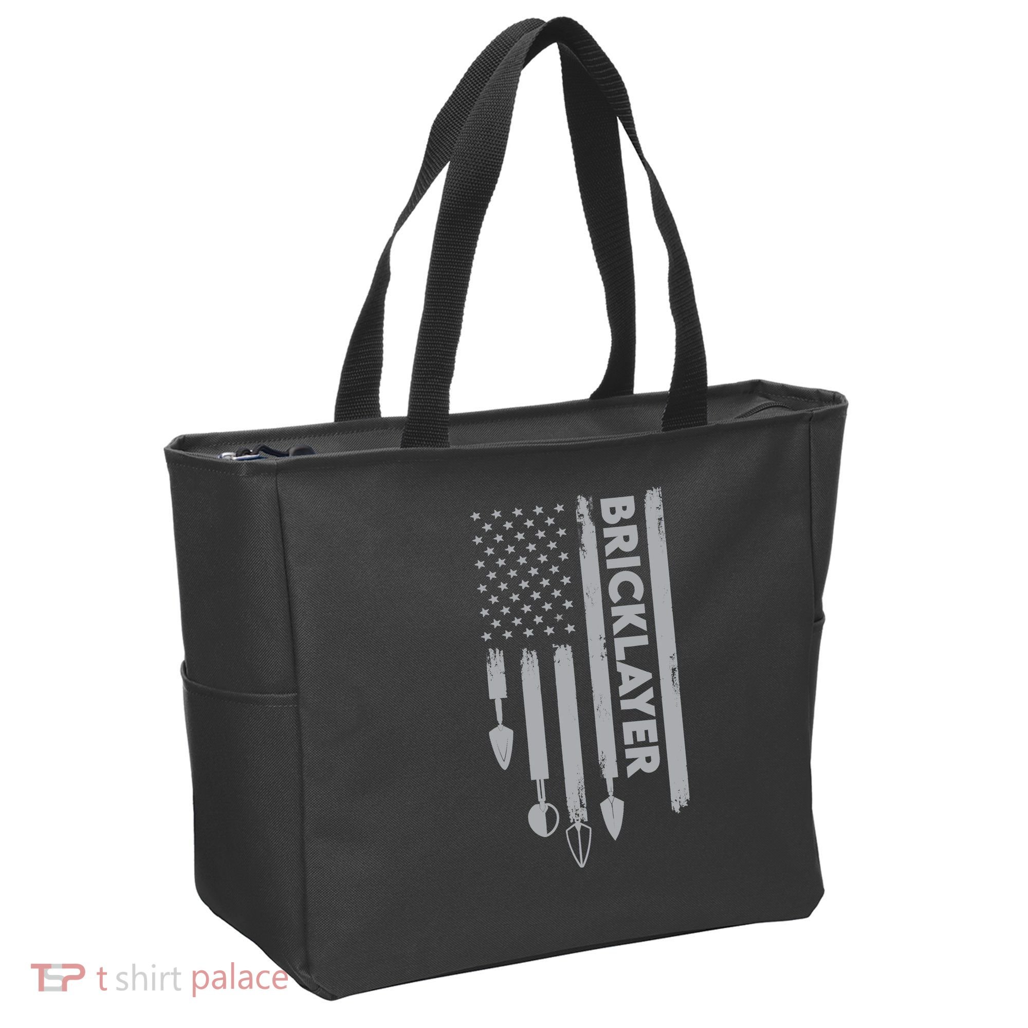 Bricklayer USA Flag America Brick Masonry Tote Bag