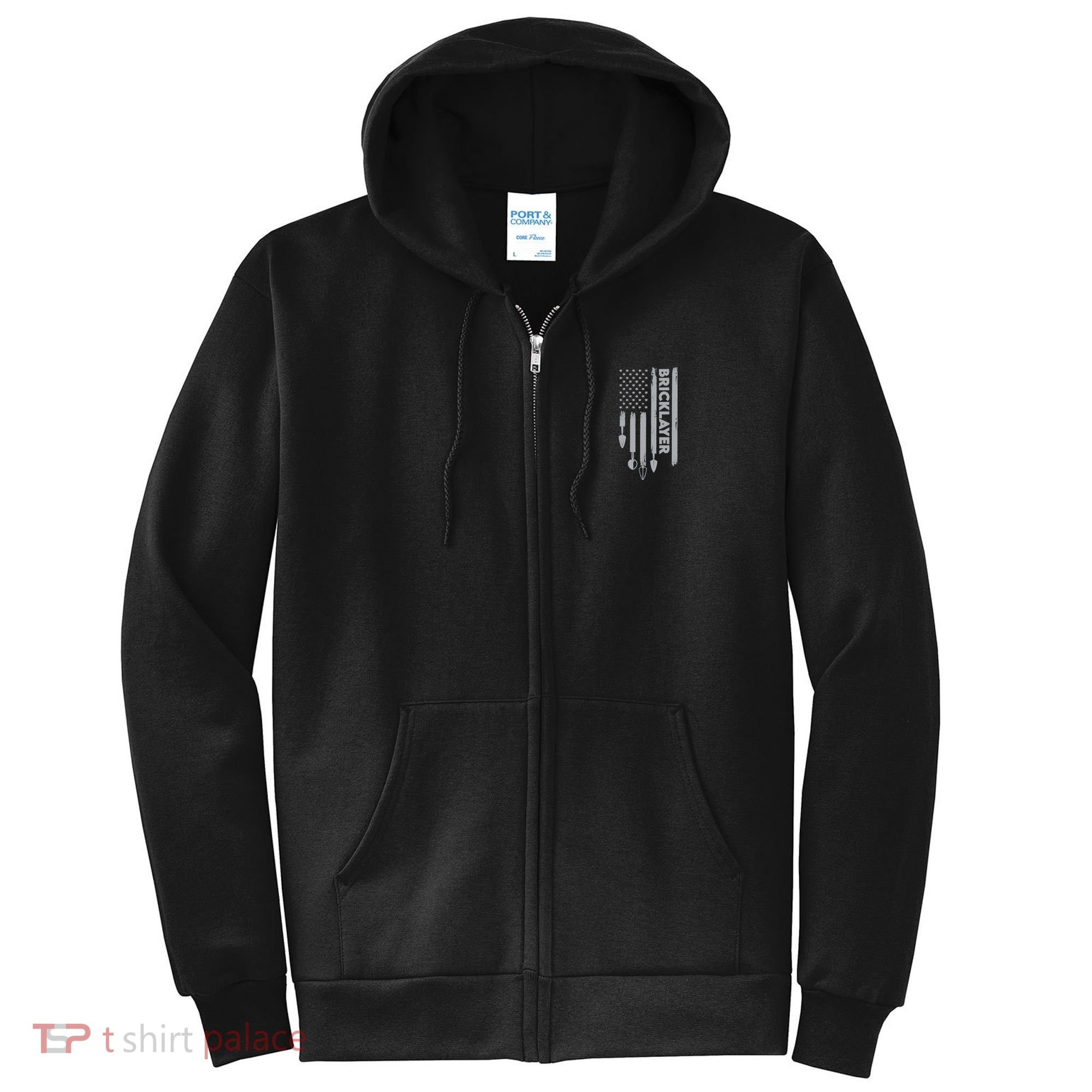 Bricklayer USA Flag America Brick Masonry Full Zip Hoodie