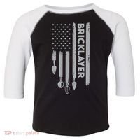 Bricklayer USA Flag America Brick Masonry Toddler Fine Jersey T-Shirt thumb 0