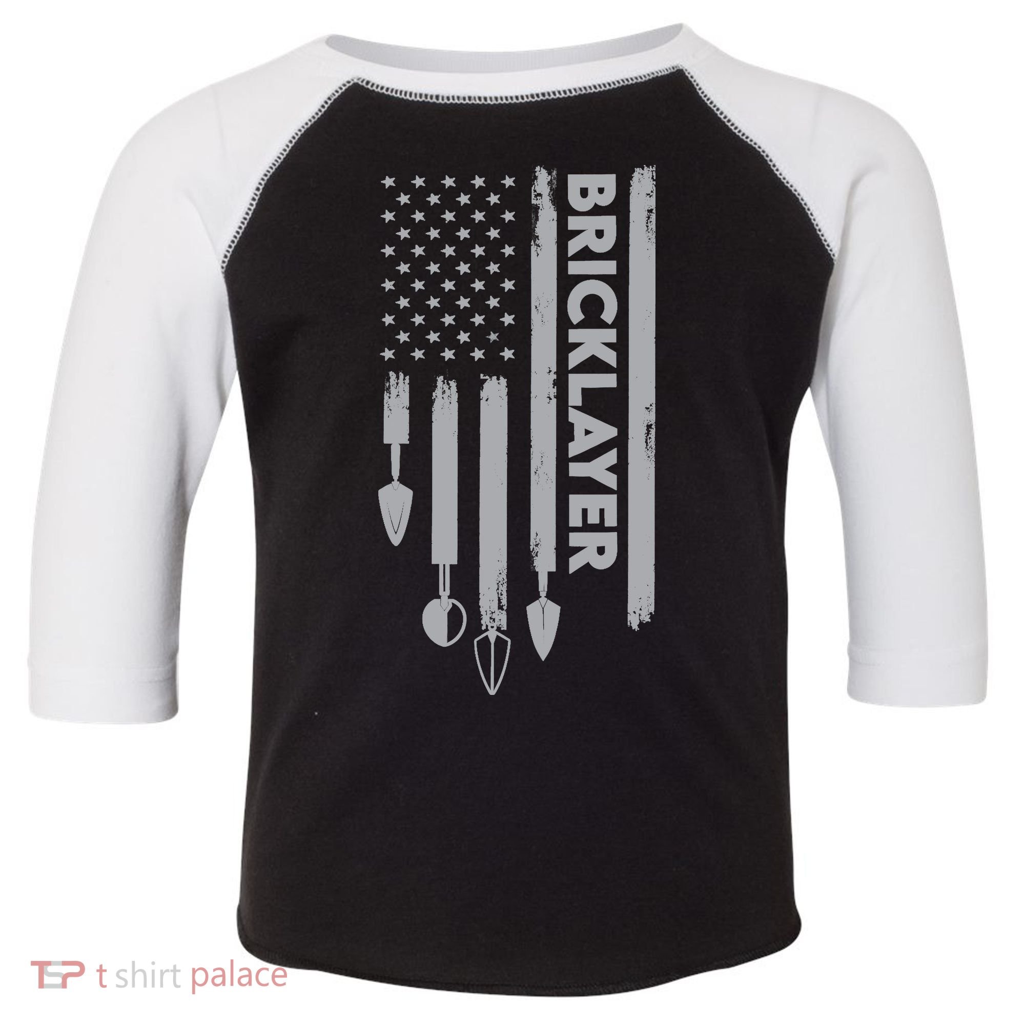 Bricklayer USA Flag America Brick Masonry Toddler Fine Jersey T-Shirt