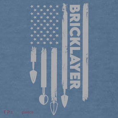 Bricklayer USA Flag America Brick Masonry Comfort Colors Garment-Dyed Hooded Sweatshirt
