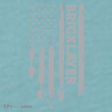 Bricklayer USA Flag America Brick Masonry Sueded Cloud Jersey T-Shirt