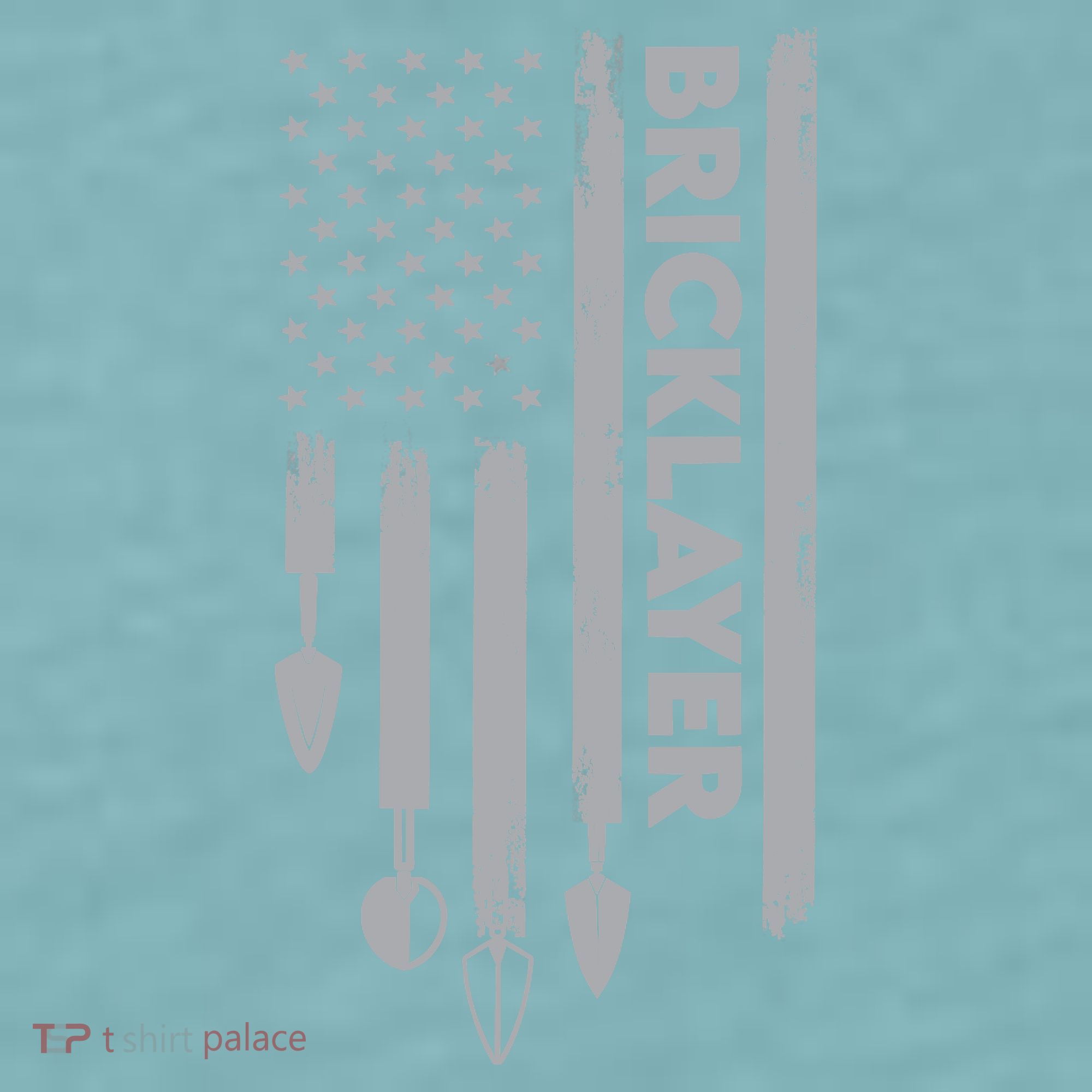 Bricklayer USA Flag America Brick Masonry Sueded Cloud Jersey T-Shirt