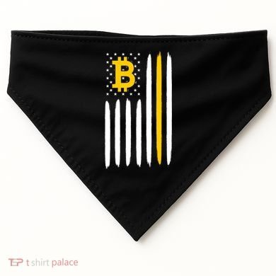 Bitcoin USA Flag USA-Made Doggie Bandana