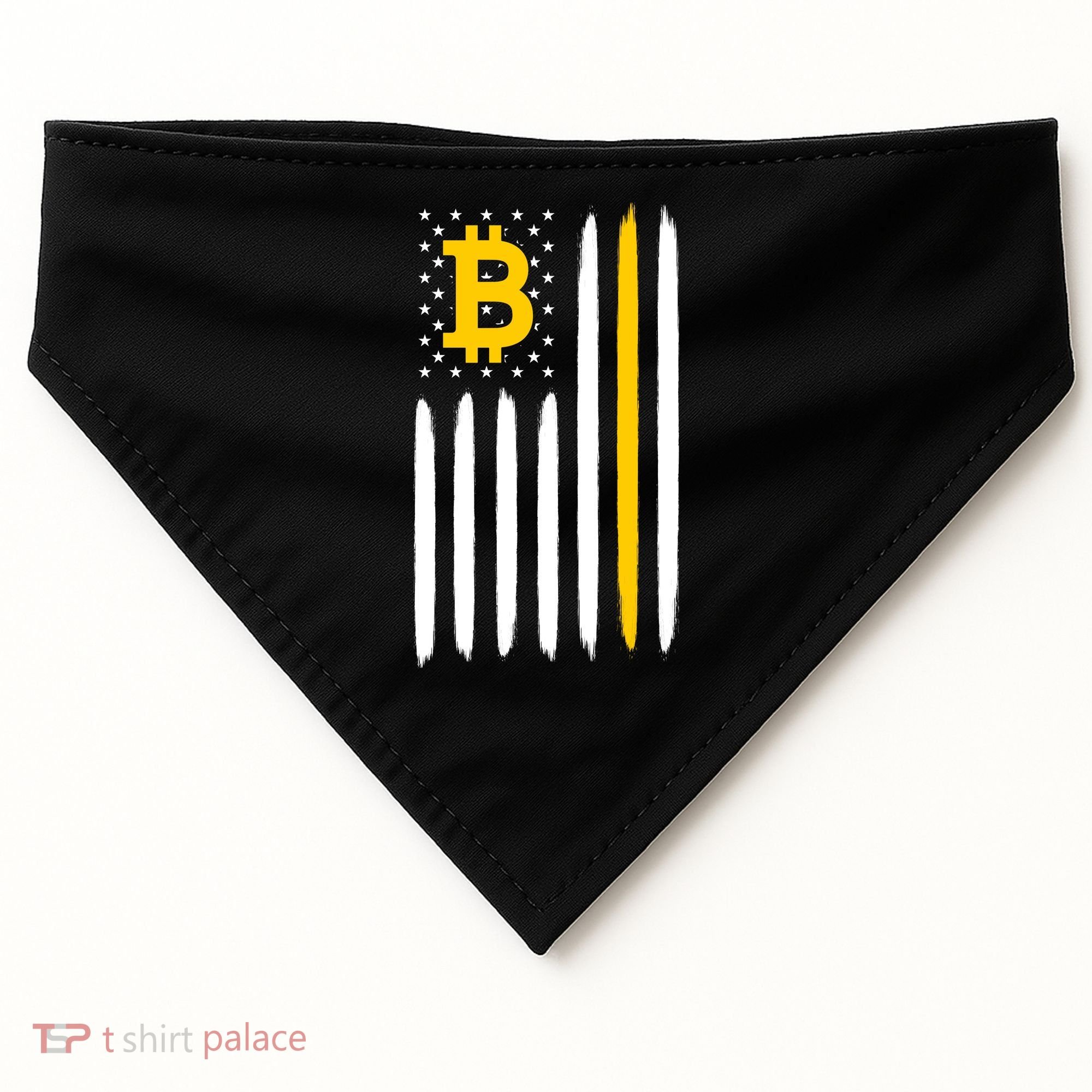 Bitcoin USA Flag USA-Made Doggie Bandana