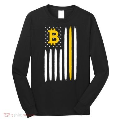 Bitcoin USA Flag Long Sleeve Shirt