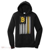 Bitcoin USA Flag Women's Hoodie thumb 0