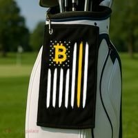 Bitcoin USA Flag Golf Towel thumb 2
