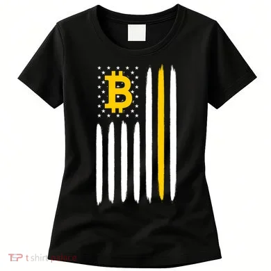 Bitcoin USA Flag Women's T-Shirt