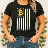 Bitcoin USA Flag Women's T-Shirt thumb 2