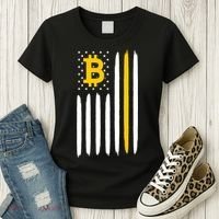 Bitcoin USA Flag Women's T-Shirt thumb 3