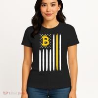 Bitcoin USA Flag Women's T-Shirt thumb 4