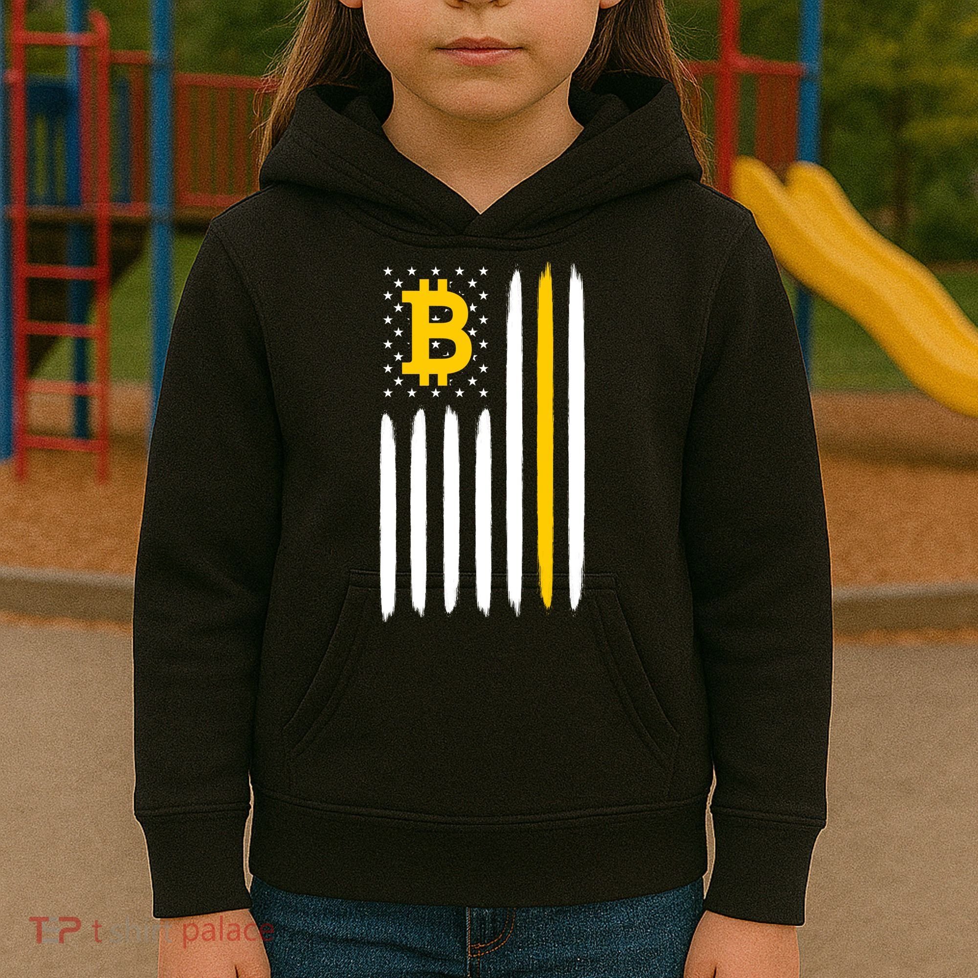 Bitcoin USA Flag Kids Hoodie