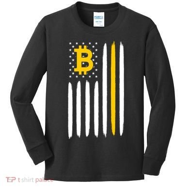 Bitcoin USA Flag Kids Long Sleeve Shirt