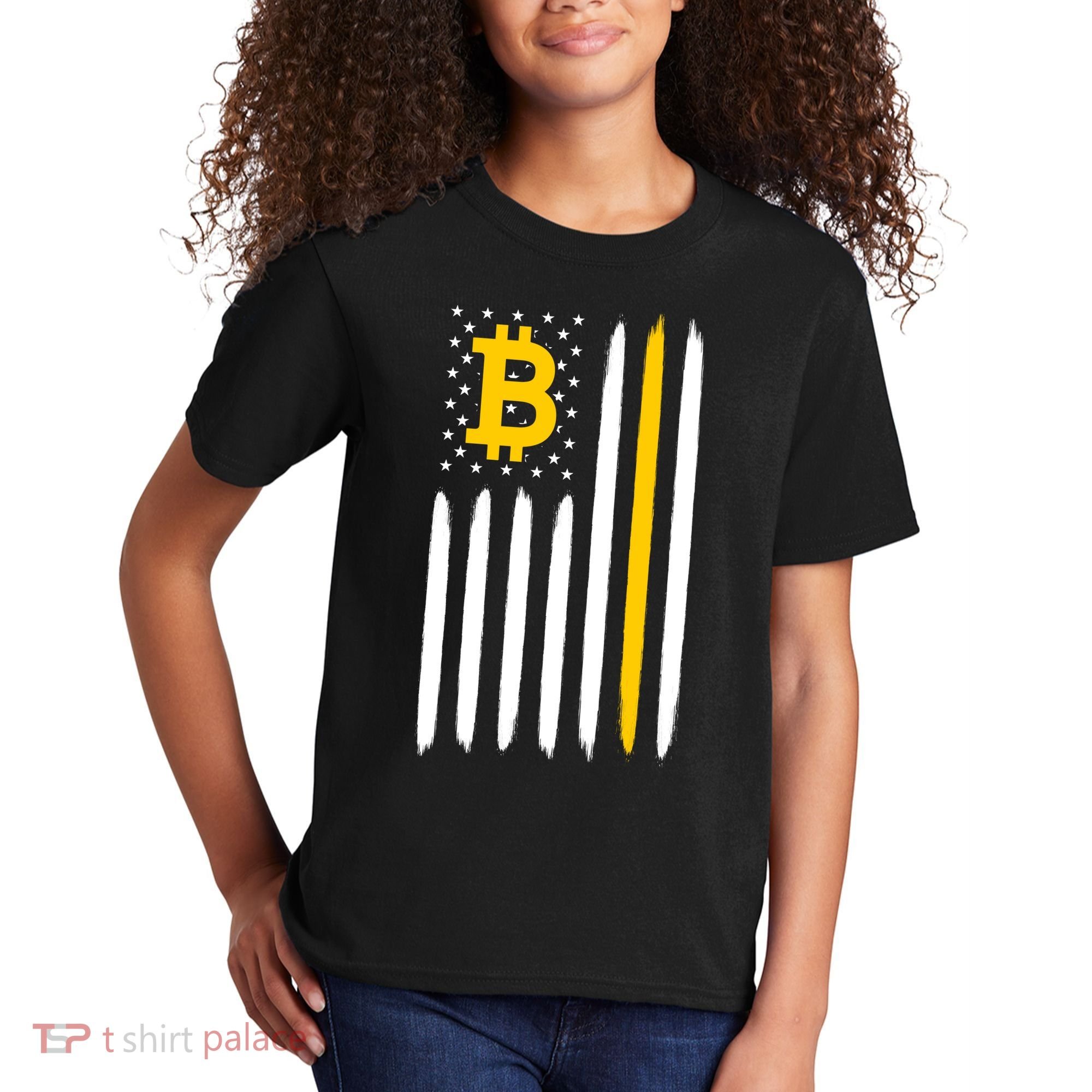Bitcoin USA Flag Kids T-Shirt