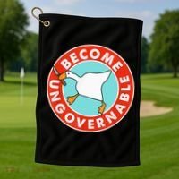 Become Ungovernable Funny Goose Golf Towel thumb 1