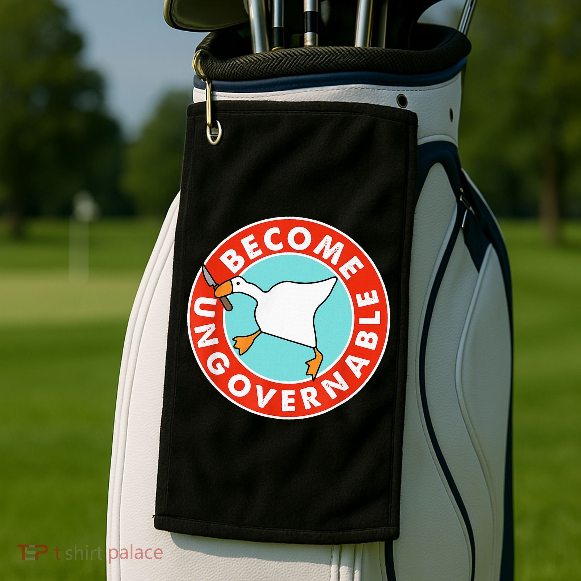 Become Ungovernable Funny Goose Golf Towel