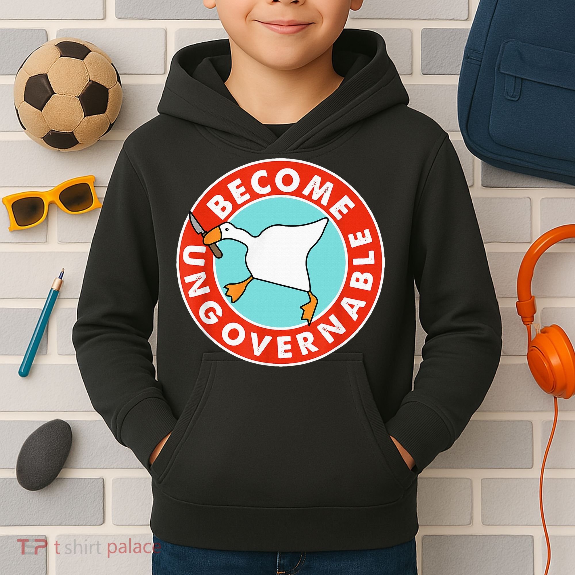 Become Ungovernable Funny Goose Kids Hoodie