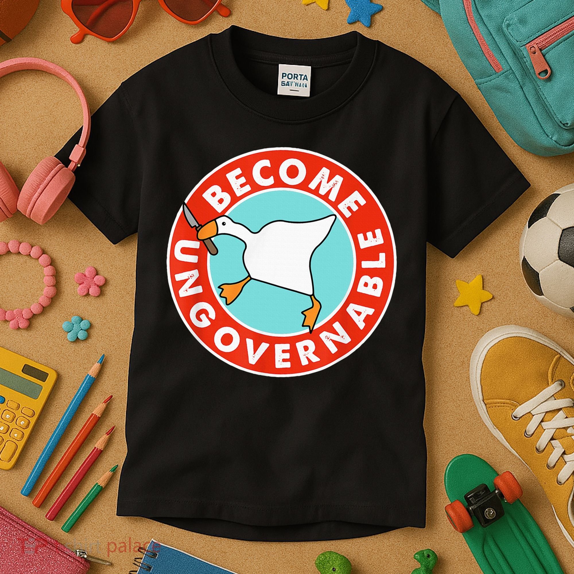 Become Ungovernable Funny Goose Kids T-Shirt