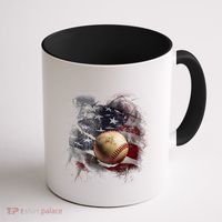Baseball Usa Flag Coffee Mug thumb 1