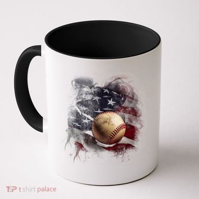 Baseball Usa Flag Coffee Mug