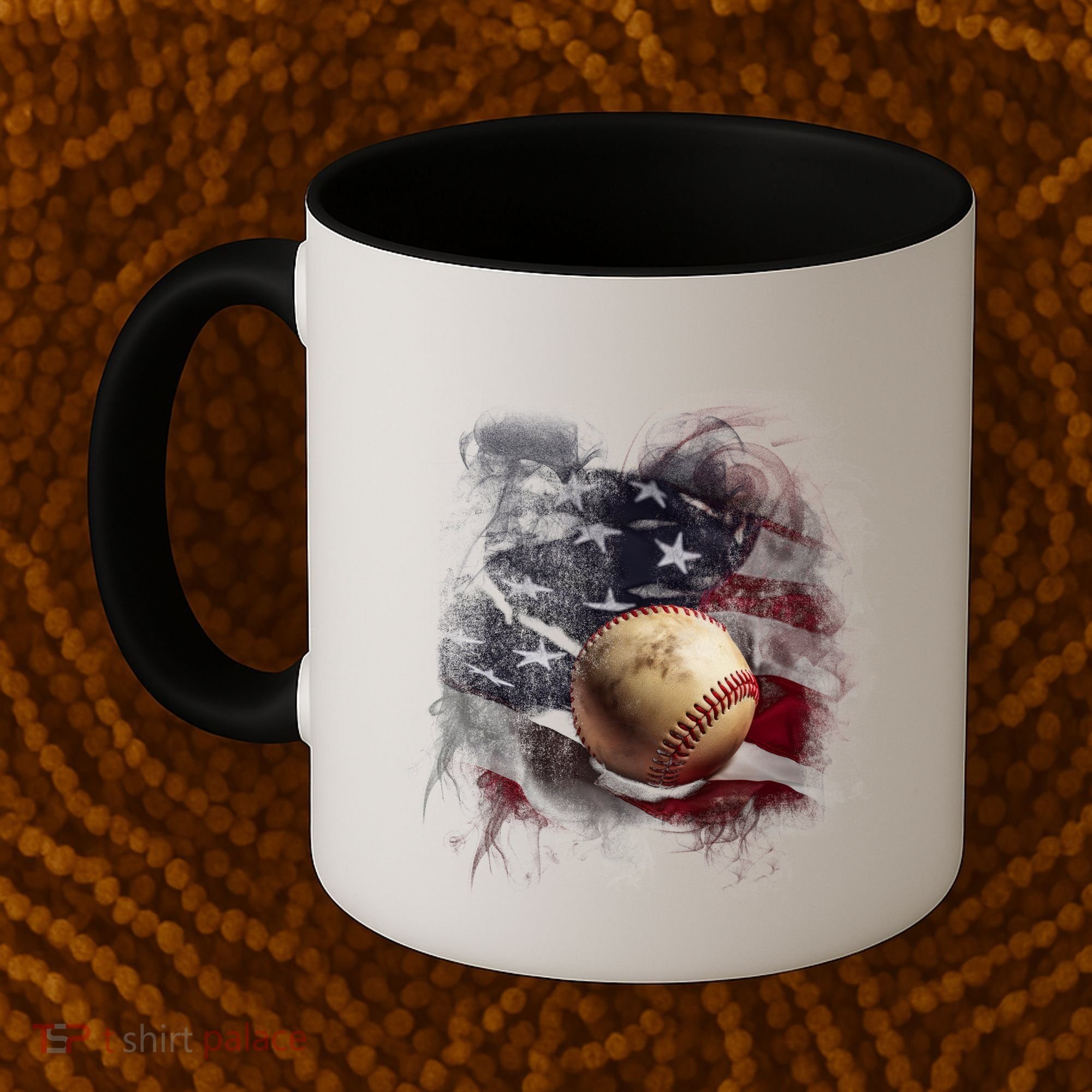 Baseball Usa Flag Coffee Mug