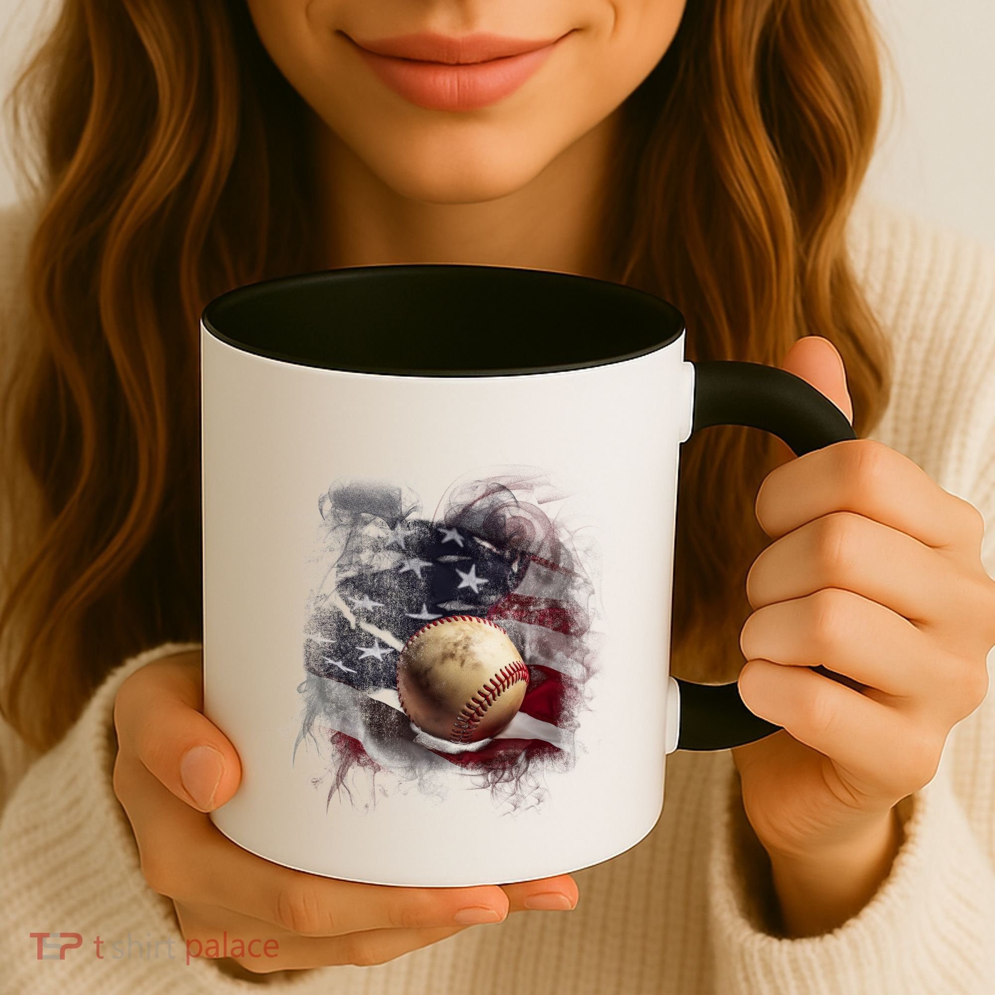 Baseball Usa Flag Coffee Mug